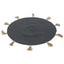 Tapis rond en coton pompons 90 cm