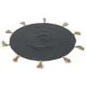 Tapis rond en coton pompons 90 cm