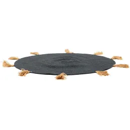 Tapis rond en coton pompons 90 cm