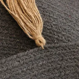 Tapis rond en coton pompons 90 cm