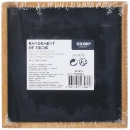 Rangement en bois pour tiroir fond noir