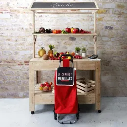 Chariot shopping en polyester 6 roues