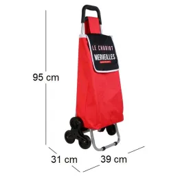 Chariot shopping en polyester 6 roues