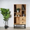 Bibliothèque en bois et métal Abbott