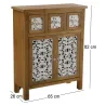 Commode de rangement en bois et blanc motif fleur Agnette