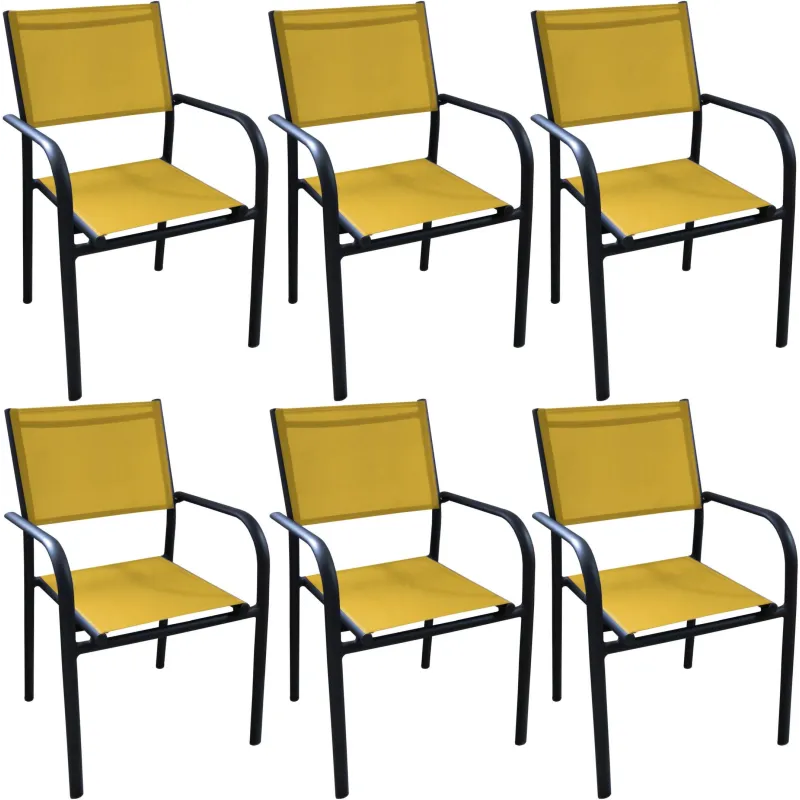Fauteuil en aluminium Duca (Lot de 6)