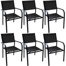 Fauteuil en aluminium Duca (Lot de 6)