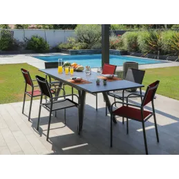 Fauteuil en aluminium Duca (Lot de 6)