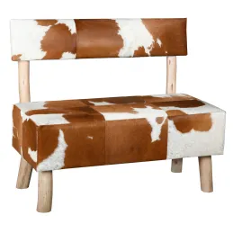 Banc en peau de vache et eucalyptus