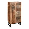 Commode haute en bois recyclé et métal