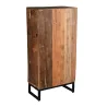 Commode haute en bois recyclé et métal