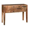 Console en bois recyclé et métal 6 tiroirs