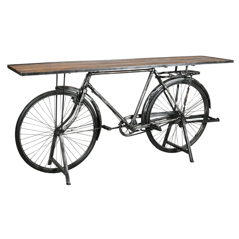 Console en métal et bois Vélo