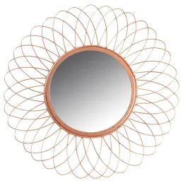Miroir rond en métal cuivré
