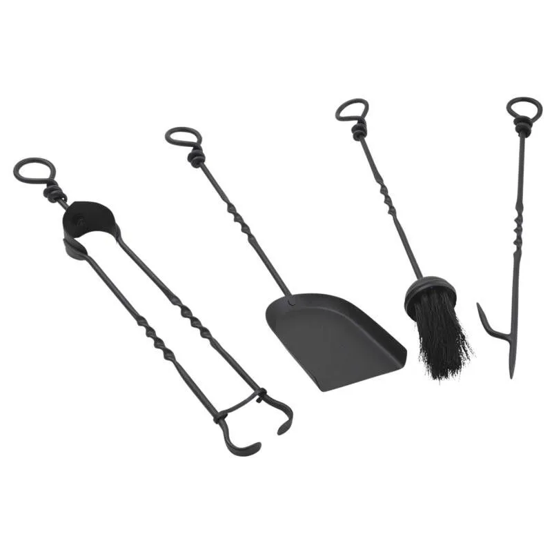 Set de 4 accessoires de cheminée en fer forgé 51cm