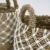 Cache-pots en jonc naturel et crochet (Lot de 2)
