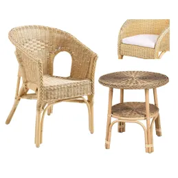 Petit salon en rotin Léa