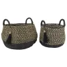 Cache-pots en raphia et en jonc (Lot de 2)