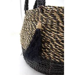 Cache-pots en raphia et en jonc (Lot de 2)