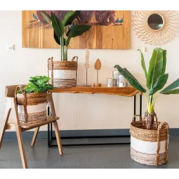 Cache-pots en raphia (Lot de 3)