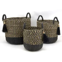 Cache-pots en raphia (Lot de 3)
