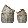 Corbeilles en osier gris et corde (Lot de 4)