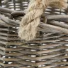 Corbeilles en osier gris et corde (Lot de 4)