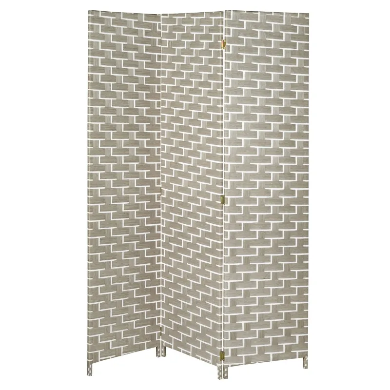 Paravent en nylon blanc et gris clair