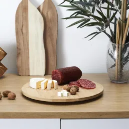 Plateau rond tournant en bambou Green attitude