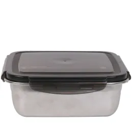 Boite de conservation carrée inox couvercle plastique Green attitude