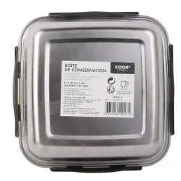 Boite de conservation carrée inox couvercle plastique Green attitude
