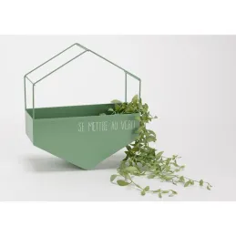 Cache-pot en métal hexagonal