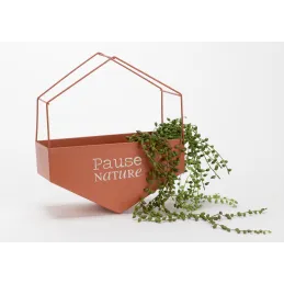 Cache-pot en métal hexagonal