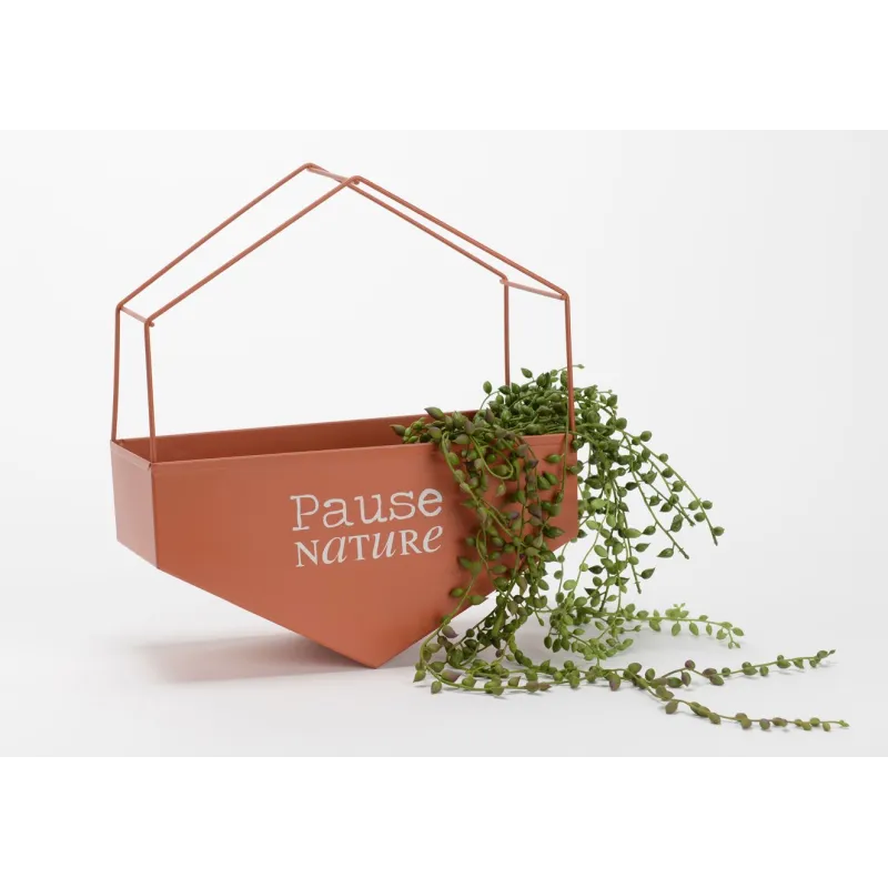 Cache-pot en métal hexagonal