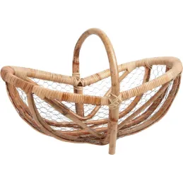 Panier en rotin et grillage