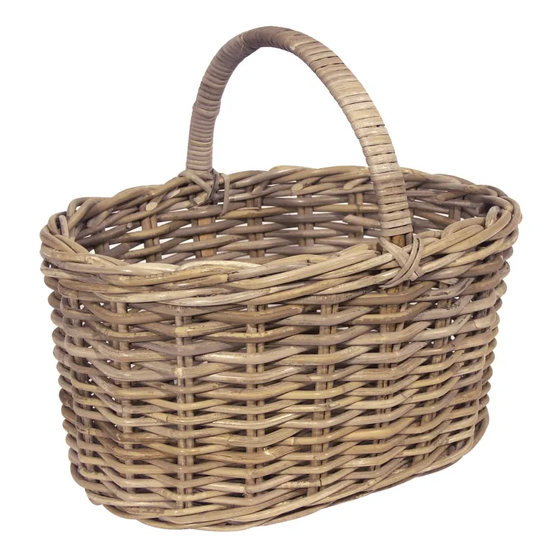 Panier en poelet gris 41 x 31 x 22 cm