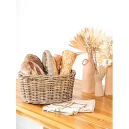Panier en poelet gris 41 x 31 x 22 cm