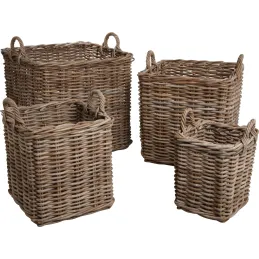 Cache-pots carrés en poelet (Lot de 4)