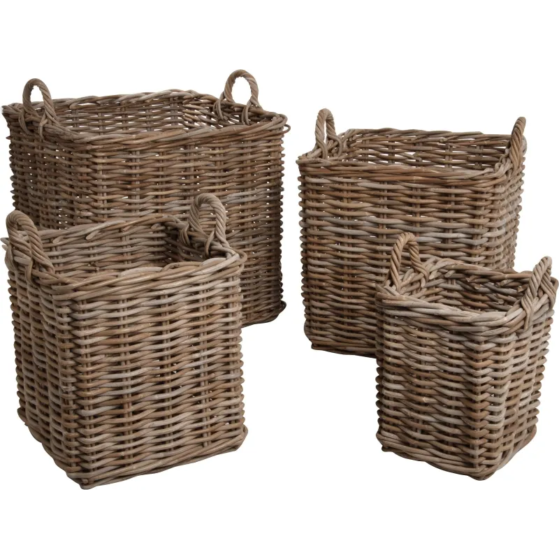 Cache-pots carrés en poelet (Lot de 4)