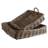 Plateaux en poelet gris (Lot de 2)