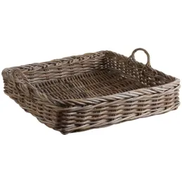 Plateaux en poelet gris (Lot de 2)