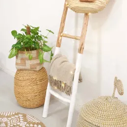 Pouf en jacinthe tressée