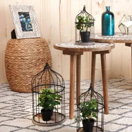 Pouf en jacinthe tressée