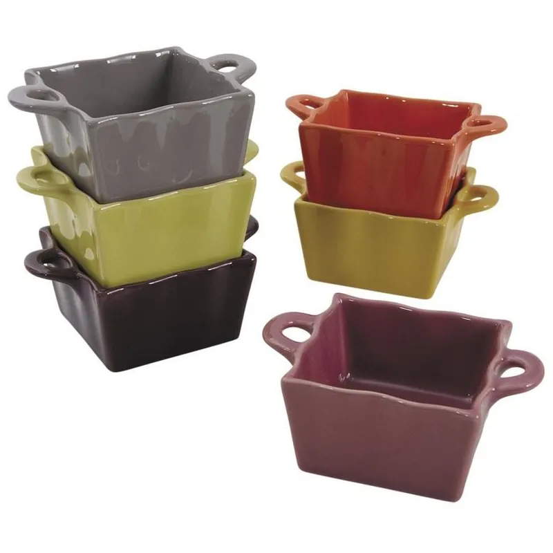 Ramequin carré en céramique (Lot de 6)