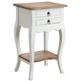 Table de chevet en acajou blanc