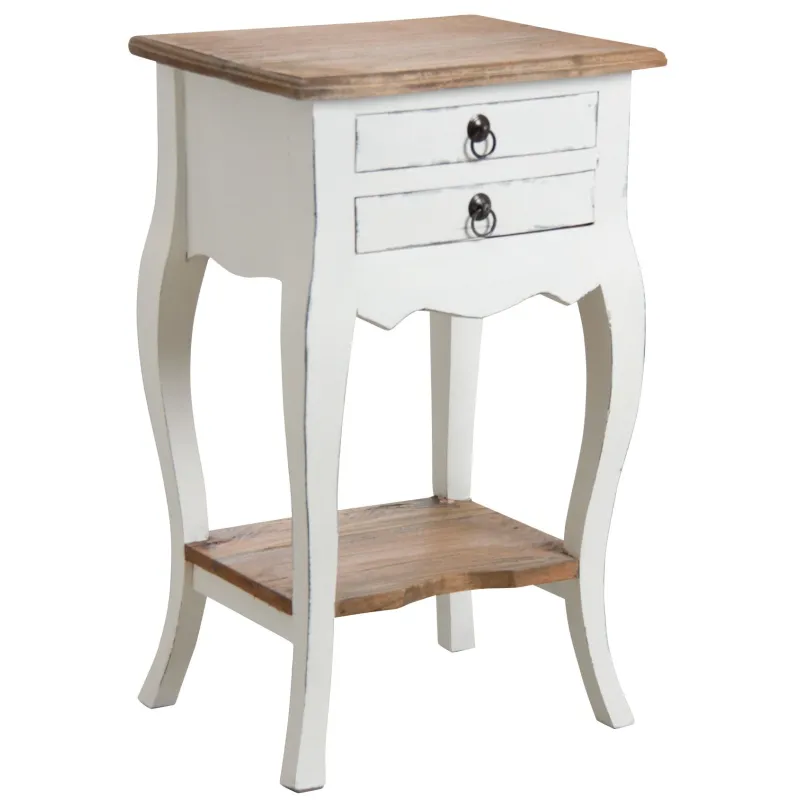 Table de chevet en acajou blanc