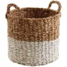 Cache-pots en jonc de mer naturel et blanc (lot de 3)