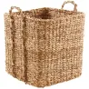 Cache-pots carrés en jonc de mer naturel (Lot de 4)