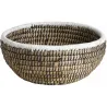 Corbeilles rondes en jonc naturelles, noires et blanches (lot de 3)