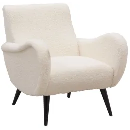 Fauteuil design en polyester et bois Douceur